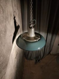 Lampada a sospensione vintage art déco verde bottiglia, design anni '30 – miniatura 8