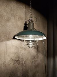 Lampada a sospensione vintage art déco verde bottiglia, design anni '30 – miniatura 7
