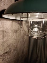 Lampada a sospensione vintage art déco verde bottiglia, design anni '30 – miniatura 19