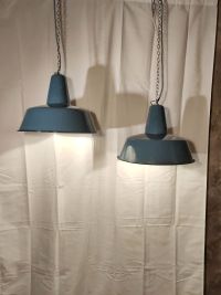 Lampada a sospensione vintage originale azzurra 41 cm, Polonia anni '60 – miniatura 18
