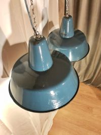 Lampada a sospensione vintage originale azzurra 41 cm, Polonia anni '60 – miniatura 15