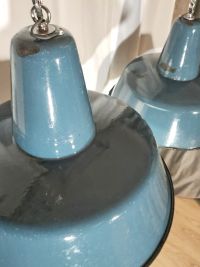 Lampada a sospensione vintage originale azzurra 41 cm, Polonia anni '60 – miniatura 24