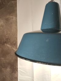 Lampada a sospensione vintage originale azzurra 41 cm, Polonia anni '60 – miniatura 20
