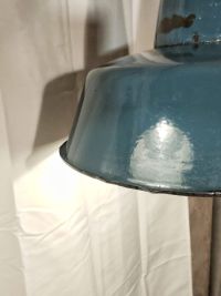 Lampada a sospensione vintage originale azzurra 41 cm, Polonia anni '60 – miniatura 21