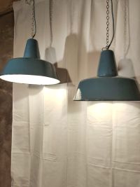 Lampada a sospensione vintage originale azzurra 41 cm, Polonia anni '60 – miniatura 11