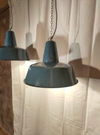 Lampada a sospensione vintage originale azzurra 41 cm, Polonia anni '60 – miniatura 10