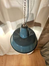 Lampada a sospensione vintage originale azzurra 41 cm, Polonia anni '60 – miniatura 6