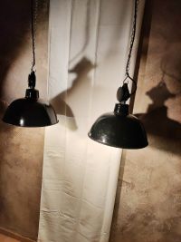 Lampada a sospensione vintage originale nera, Germania Est anni '70 – miniatura 13