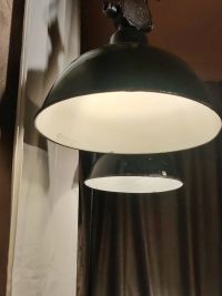 Lampada a sospensione vintage originale nera, Germania Est anni '70 – miniatura 11