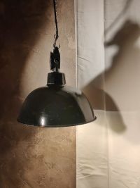 Lampada a sospensione vintage originale nera, Germania Est anni '70 – miniatura 10