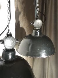 Lampada a sospensione vintage originale nera, Germania Est anni '70 – miniatura 3