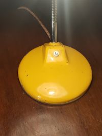 Lampada da scrivania vintage originale in smalto giallo, Ungheria anni '60 – miniatura 14