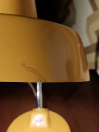 Lampada da scrivania vintage originale in smalto giallo, Ungheria anni '60 – miniatura 12