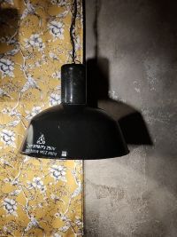 Lampada a sospensione vintage originale nera a falda lunga, 41 cm – miniatura 4
