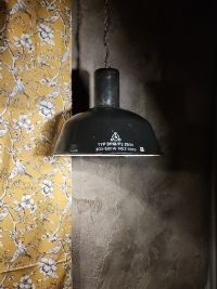 Lampada a sospensione vintage originale nera a falda lunga, 41 cm – miniatura 14