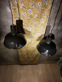 Lampada a sospensione vintage originale nera a falda lunga, 41 cm – miniatura 12