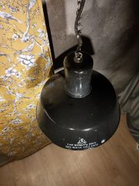 Lampada a sospensione vintage originale nera a falda lunga, 41 cm – miniatura 11