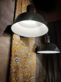 Lampada a sospensione vintage originale nera a falda lunga, 41 cm – miniatura 10