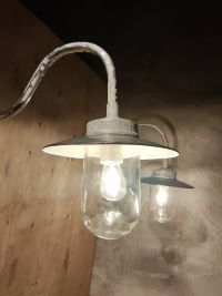 Applique vintage originale da lampione stradale con vetro, anni '50 – miniatura 13