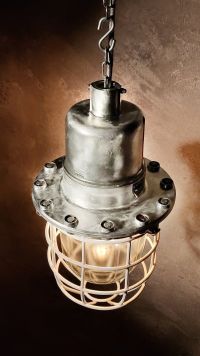 Lampada a sospensione vintage originale da bunker, URSS anni '80 – miniatura 13