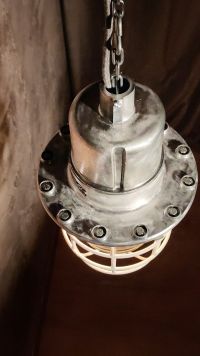 Lampada a sospensione vintage originale da bunker, URSS anni '80 – miniatura 2