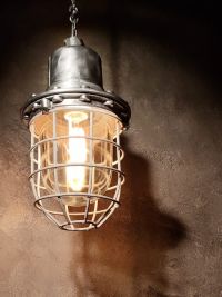Lampada a sospensione vintage originale da bunker, URSS anni '80 – miniatura 12