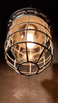 Lampada a sospensione vintage originale da bunker, URSS anni '80 – miniatura 7