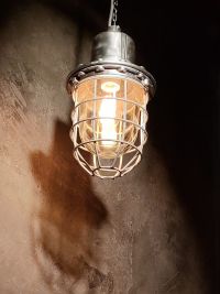 Lampada a sospensione vintage originale da bunker, URSS anni '80 – miniatura 5