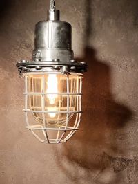 Lampada a sospensione vintage originale da bunker, URSS anni '80 – miniatura 3