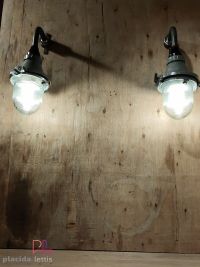 Piccole lampade industriali da parete, con vetro. – miniatura 7