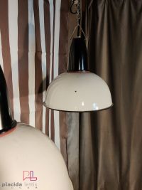Lampada a sospensione vintage originale bianca e nera, URSS anni '70 – miniatura 6