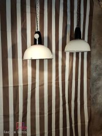 Lampada a sospensione vintage originale bianca e nera, URSS anni '70 – miniatura 8