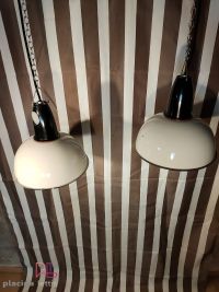 Lampada a sospensione vintage originale bianca e nera, URSS anni '70 – miniatura 9