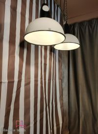 Lampada a sospensione vintage originale bianca e nera, URSS anni '70 – miniatura 12