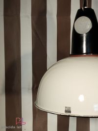 Lampada a sospensione vintage originale bianca e nera, URSS anni '70 – miniatura 18