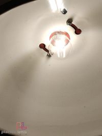 Lampada a sospensione vintage originale bianca e nera, URSS anni '70 – miniatura 20