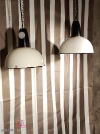 Lampada a sospensione vintage originale bianca e nera, URSS anni '70 – miniatura 14