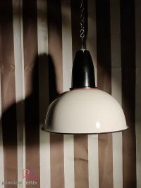 Lampada a sospensione vintage originale bianca e nera, URSS anni '70 – miniatura 15