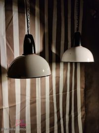Lampada a sospensione vintage originale bianca e nera, URSS anni '70 – miniatura 11