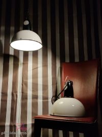 Lampada a sospensione vintage originale bianca e nera, URSS anni '70 – miniatura 16