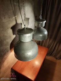 Lampada a sospensione vintage originale in metallo lucidato, Polonia – miniatura 9