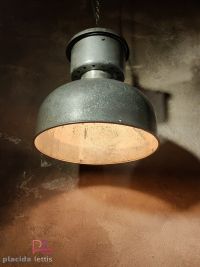 Lampada a sospensione vintage originale in metallo lucidato, Polonia – miniatura 10