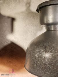 Lampada a sospensione vintage originale in metallo lucidato, Polonia – miniatura 13