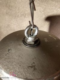 Lampada a sospensione vintage originale in metallo lucidato, Polonia – miniatura 14
