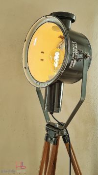 Lampada con treppiede vintage originale con specchio, Ungheria anni '50 – miniatura 8