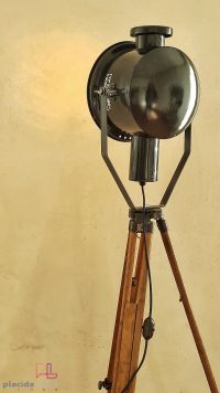 Lampada con treppiede vintage originale con specchio, Ungheria anni '50 – miniatura 14