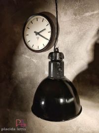 Lampada a sospensione vintage originale stile Bauhaus nera, 35 cm – miniatura 6