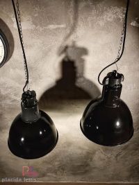 Lampada a sospensione vintage originale stile Bauhaus nera, 35 cm – miniatura 11