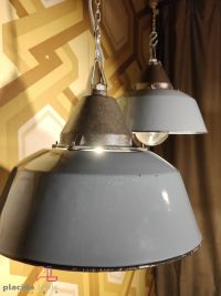 Lampada a sospensione vintage originale grigio-azzurra, Ungheria anni '60 – miniatura 9