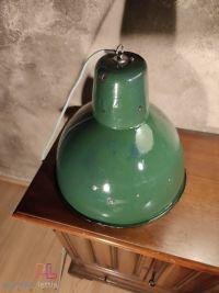 Lampada a sospensione vintage originale verde bottiglia, 40 cm – miniatura 7